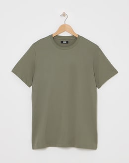 Premium Mercerised Supima Cotton T-Shirt Long Length- Khaki