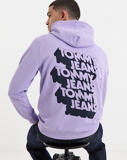 Tommy Jeans Stack Back Logo Hoodie - Purple