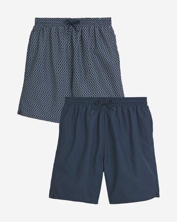 2 Pack Geo Print Swim Shorts Long