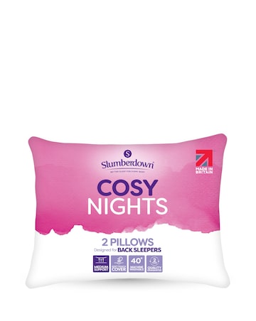 Slumberdown Cosy Nights Pack of 2 Back Sleeper Pillows