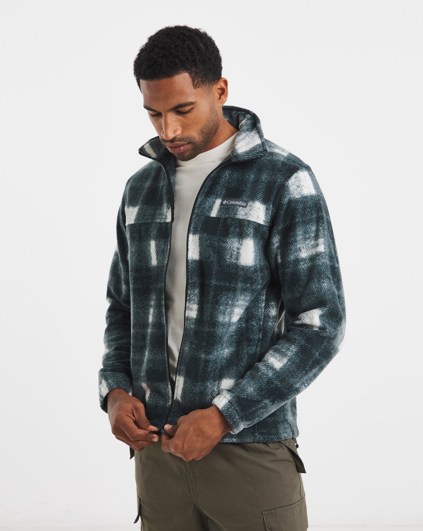 服/ファッション Columbia MEN'S XL Columbia colourblock pebbled full zip fleece in collegiate navy | ASOS