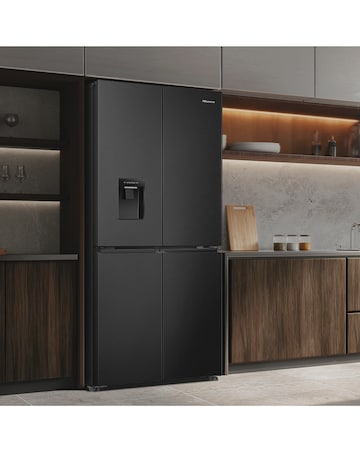 Hisense RQ5P470SMFE 80cm American 4 Door Fridge Freezer - Stainless Steel