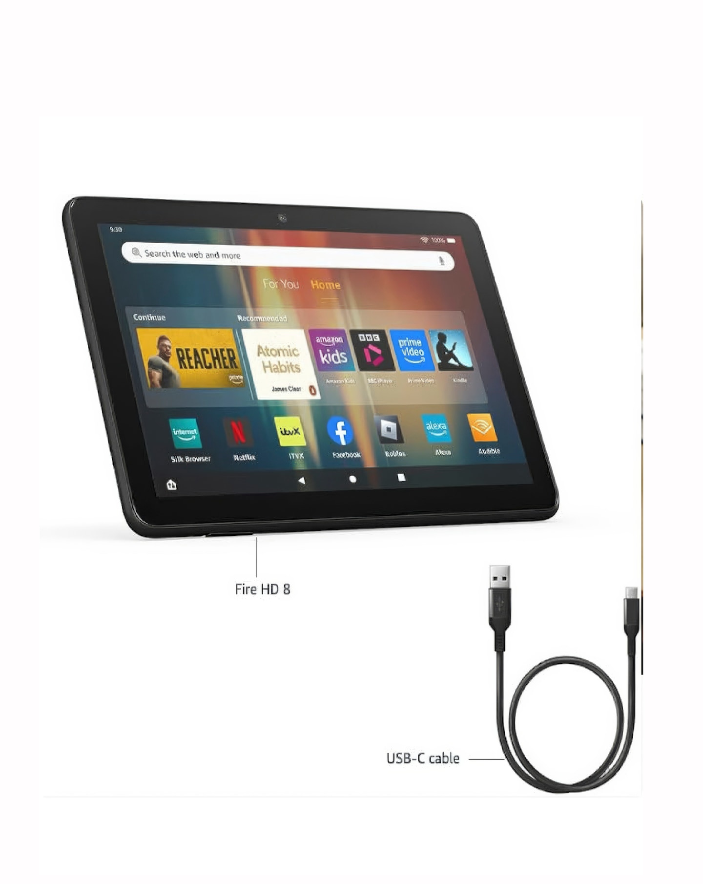 Amazon Fire HD 8 (2024) 8in 64GB Wi-Fi Tablet - Black | Jacamo