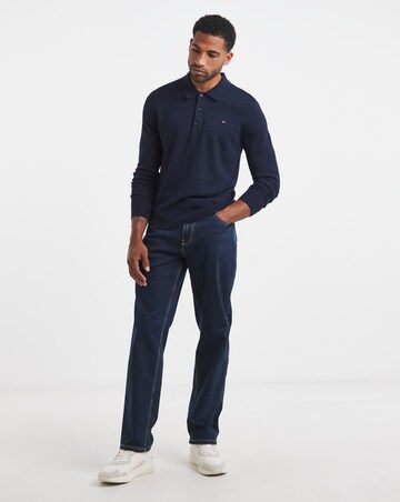 Tommy Hilfiger Cotton Cashmere Long Sleeve Polo - Navy