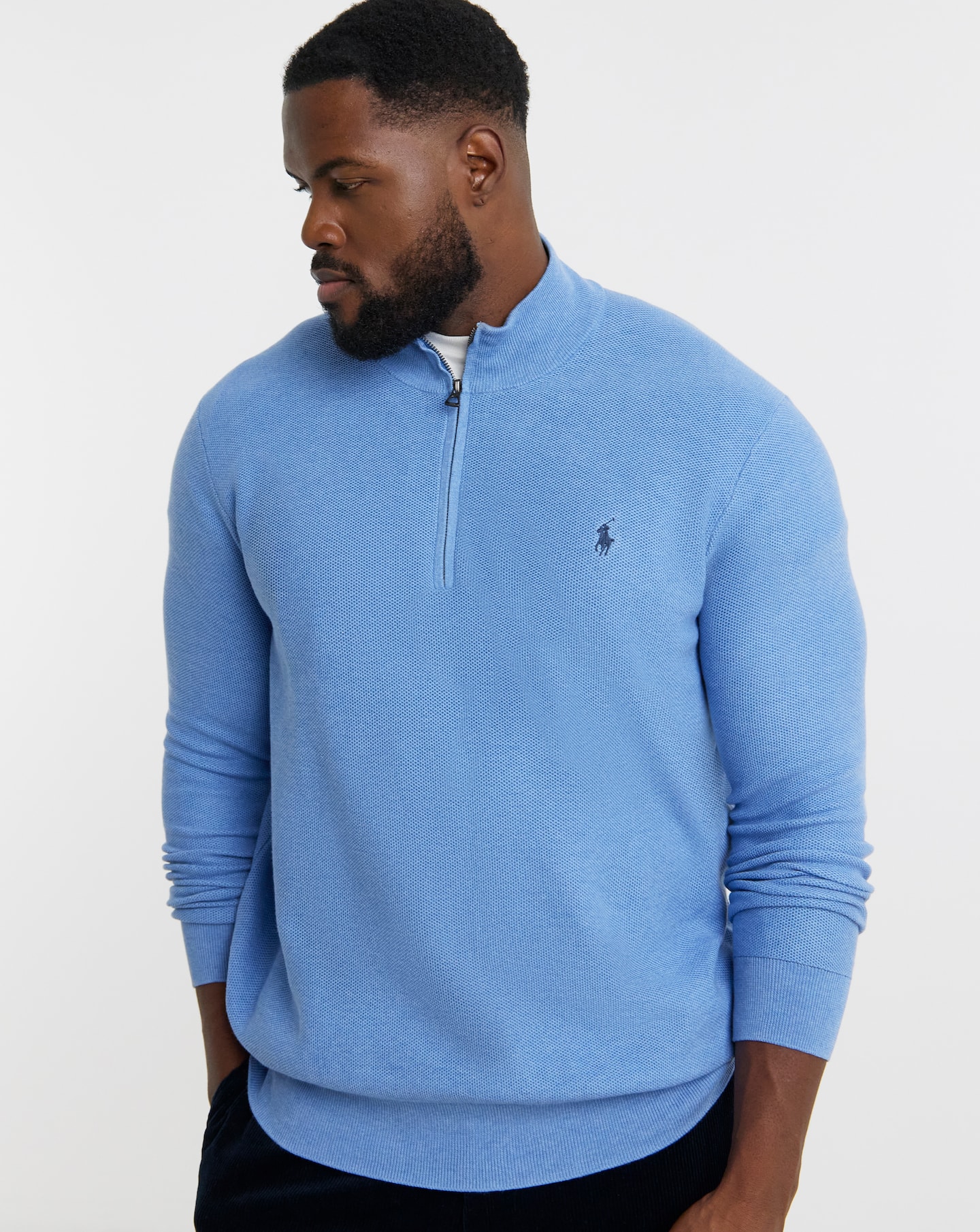 Polo Ralph Lauren 1/4 Zip Jumper - Royal Heather | Jacamo