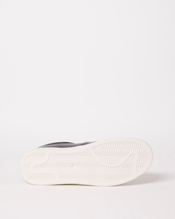 Navy/Tan Perforated Lace Up Trainer Wide Fit