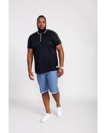 D555 Big And Tall Sussex Jersey Polo Shirt With Piping and Tipping Collar - Navy