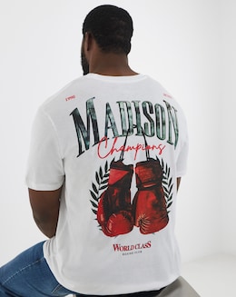 Jack &amp; Jones Madison Boxing Back Graphic T-Shirt - White