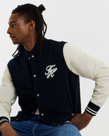Tommy Hilfiger Script Colourblock Bomber Jacket - Navy