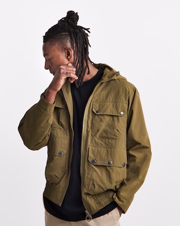 Barbour Re-Engineered Hooded Showerproof Flight Bedale Jacket - Beech
