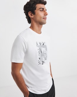 BOSS Short Sleeve Graphic Animal T-Shirt - White