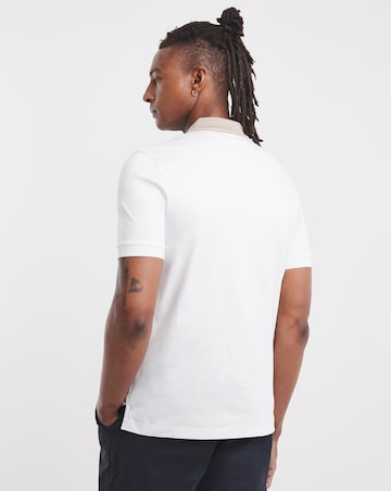 BOSS Short Sleeve Contrast Collar Polo - White