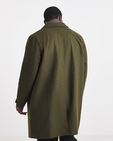 Faux Wool Mac with Cuff Tabs