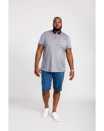D555 Big And Tall Mersea Pique Polo Shirt With Chest Embroidery - Grey
