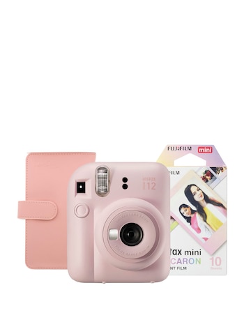 Fujifilm Instax Mini 12 Camera Kit - 10 Shot Macaron Film & Photo Album - Pink