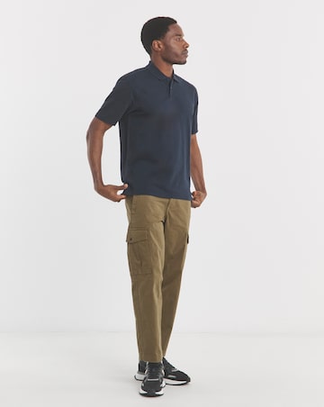 BOSS Short Sleeve Garment Dye Polo - Dark Blue