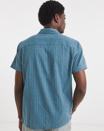 Pointelle Jacquard Revere Collar Shirt