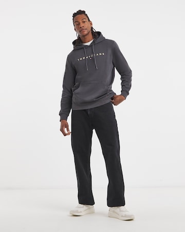 Tommy Jeans Linear Logo Hoodie - Black