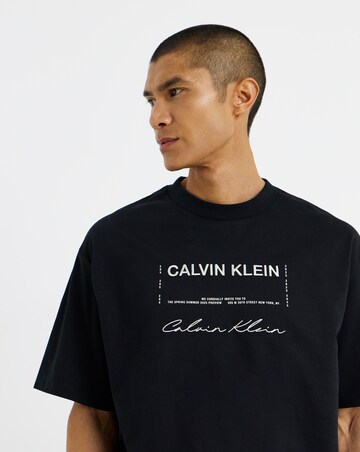 Calvin Klein Short Sleeve Script T-Shirt - Black
