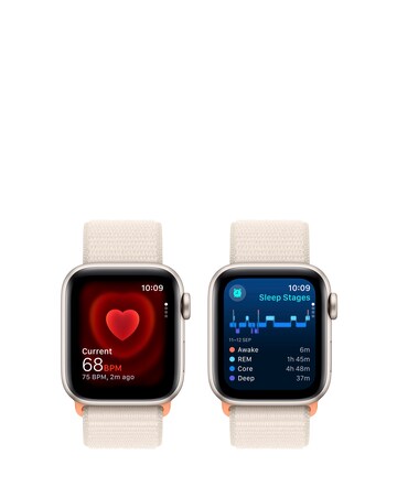Apple Watch SE GPS 40mm Starlight Aluminium Case with Starlight Sport Loop