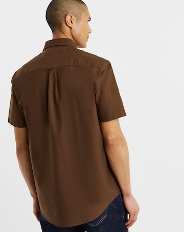 Lyle & Scott Short Sleeve Oxford Shirt - Walnut