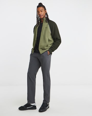 BOSS Zip Through Pique Sweat - Green