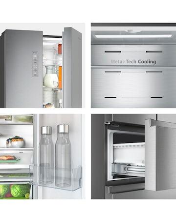 Hisense PureFlat RF632N4AIE1 Total No Frost American Fridge Freezer Silver