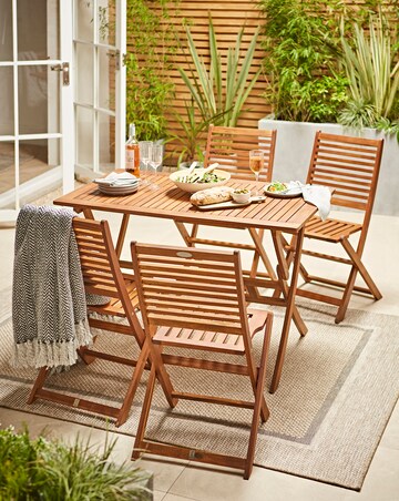 Charles Bentley Wooden 4 Seater Dining Set