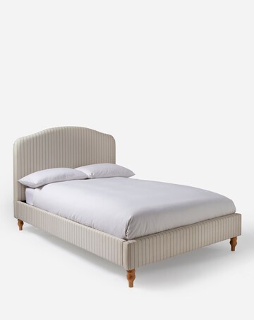 Julipa Everly Stripe Bed Frame with 3 Layer Memory Foam Hybrid Mattress