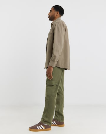 Linen Blend Fully Elasticated Cargo Trouser