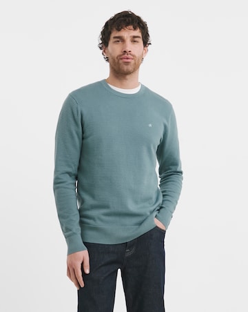 Calvin Klein Waffle Texture Jumper - Blue