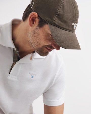 Barbour Short Sleeve Tartan Pique Polo Shirt - White
