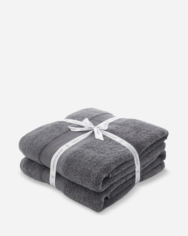 Catherine Lansfield Anti Bacterial Bath Sheet Pair Charcoal