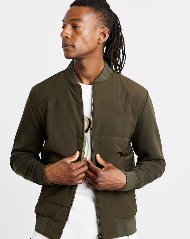 BOSS Hybrid Zip Through Sweat - Dark Green