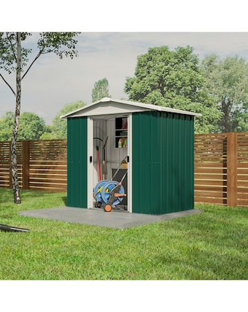 Yardmaster 6x5 Apex Metal Shed - Green