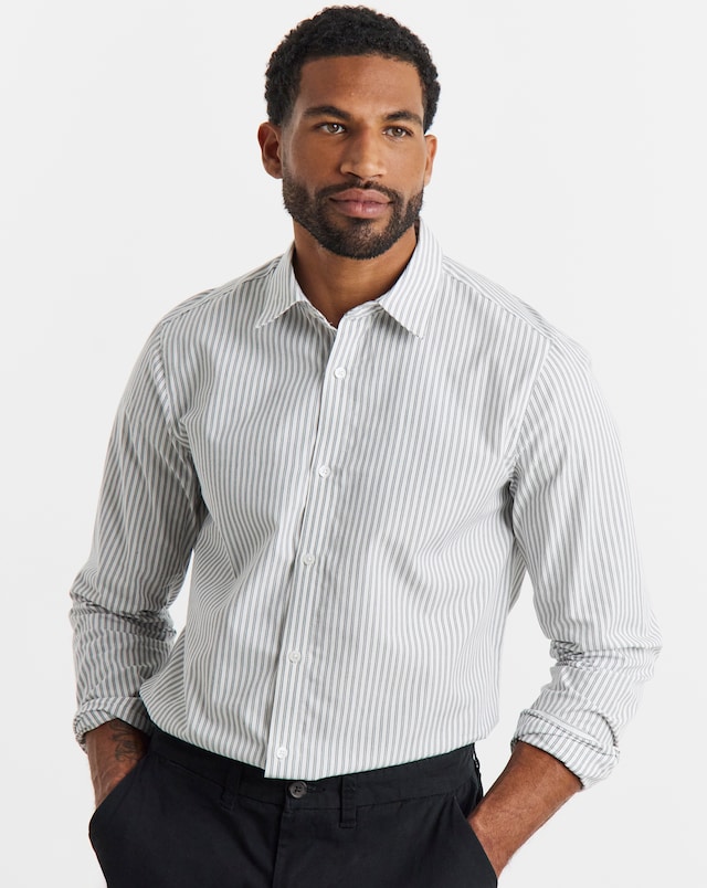 Long Sleeve Poplin Stripe Shirt Long
