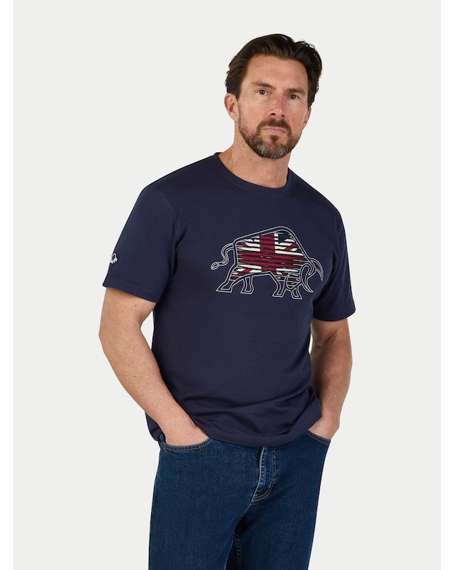 Raging Bull Slash Bull T-Shirt Navy