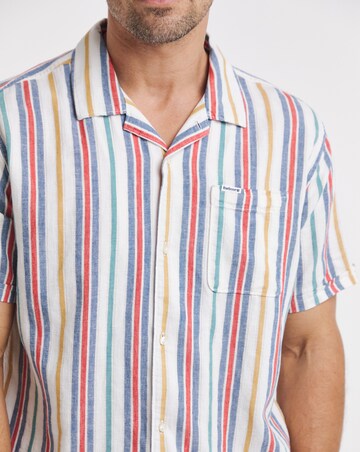 Barbour Waterby Short Sleeve Striped Summer Fit Shirt - White