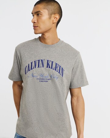 Calvin Klein Short Sleeve Varisty T-Shirt - Grey Heather