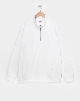 1/4 Zip Relaxed Fit Funnel Neck Sweat