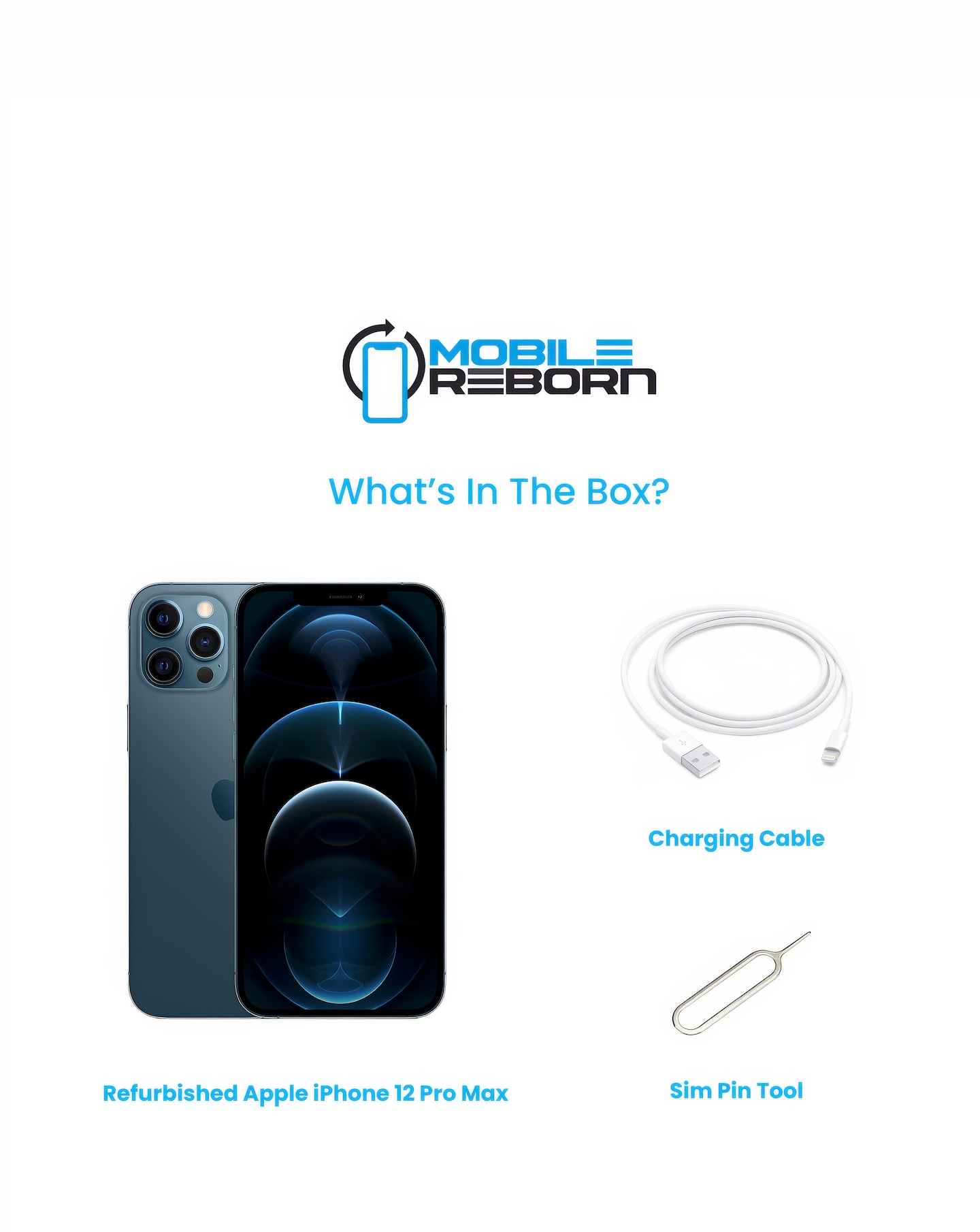 Refurbished Apple iPhone 12 Pro Max 128GB - Pacific Blue (Pristine