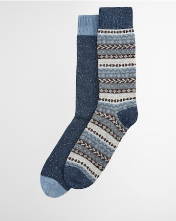 Barbour Fair Isle Sock 2 Pack - Midnight Oak