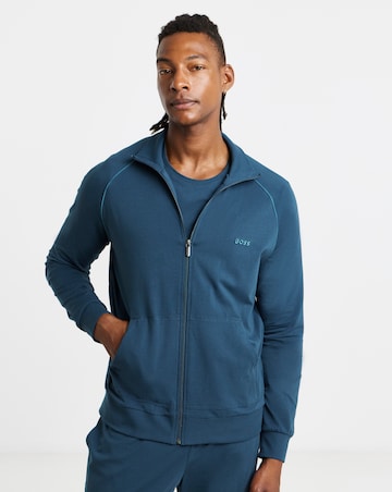 BOSS Mix & Match Lounge Zip Sweat - Blue