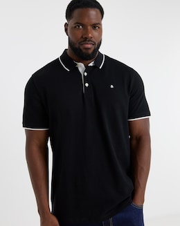 Jack & Jones Premium Paulos Tipped Polo - Black