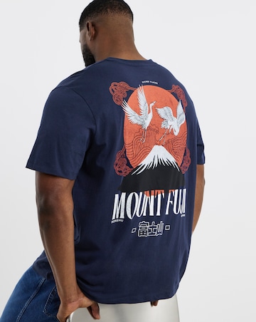 Jack & Jones Mount Fuji Back Graphic T-Shirt - Navy