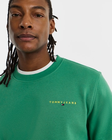 Tommy Jeans Linear Crew Neck Sweat - Green