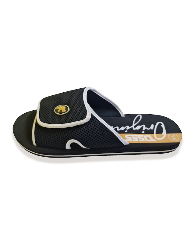 D555 Drake Black Velcro Fastening Slider - Black