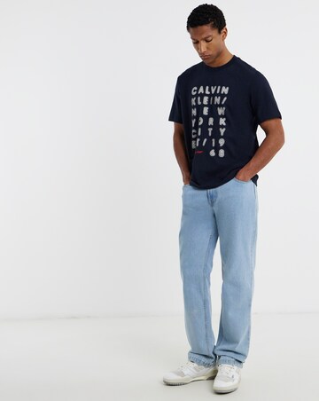 Calvin Klein Jeans Short Sleeve Lights Graphic T-Shirt - Navy