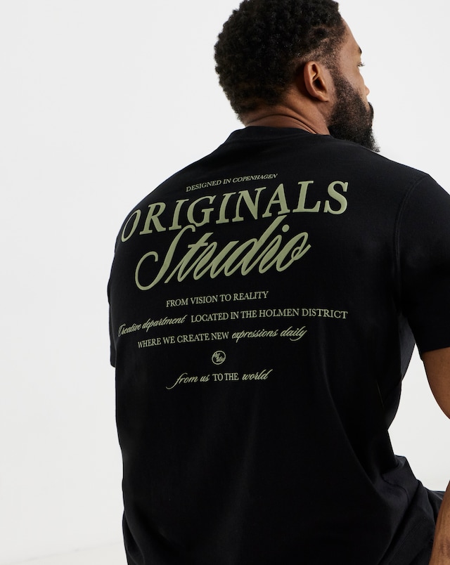 Jack & Jones Originals Studio Back Graphic T-Shirt - Black
