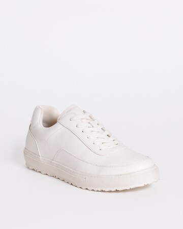 White Lace Up Trainer Wide Fit